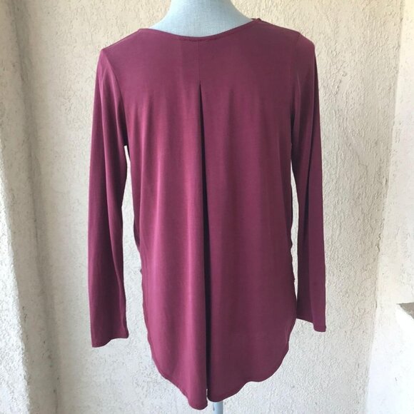 Antho Alya Plum Strappy Wrap Front Long Sleeve Top - Picture 2 of 7